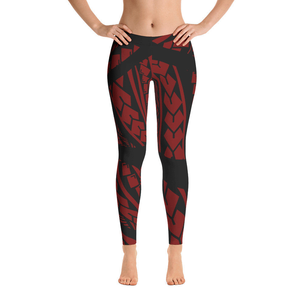 Tribal - Maroon Leggings