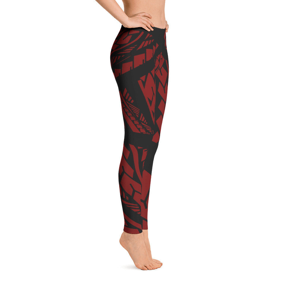 Tribal - Maroon Leggings