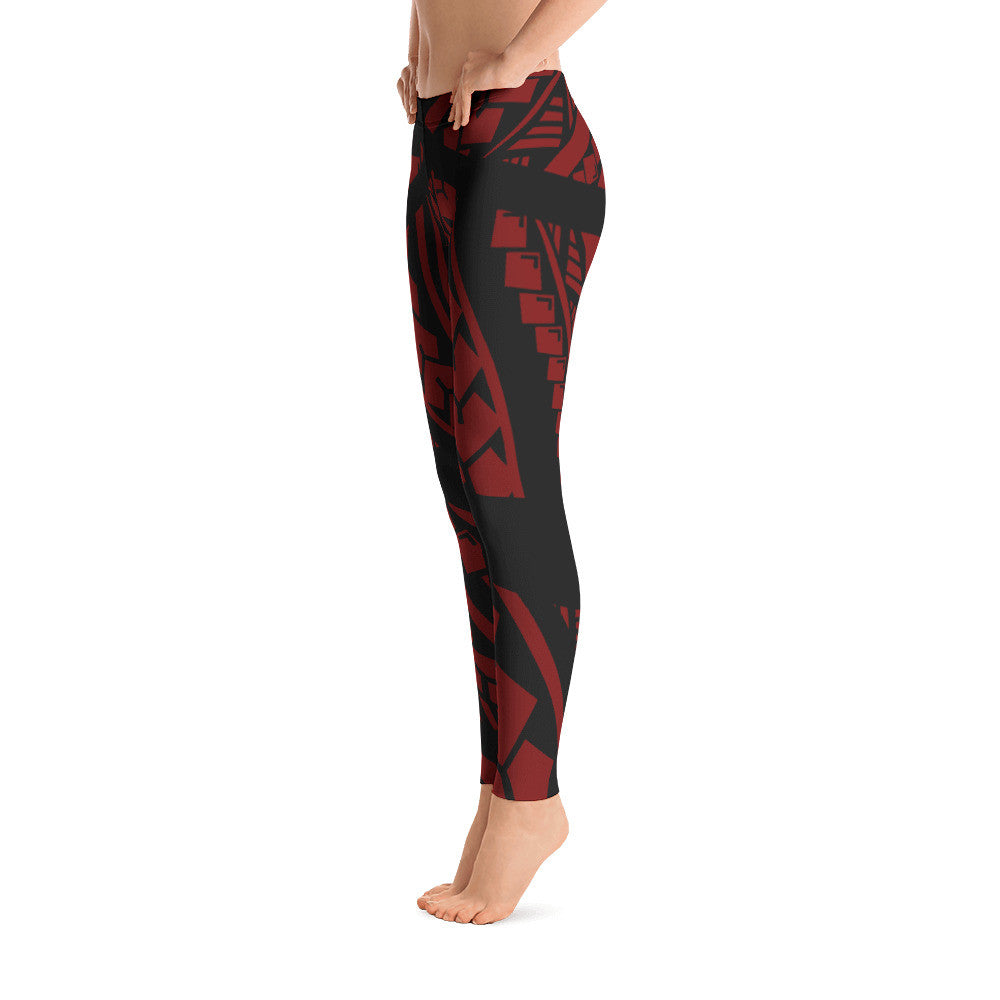 Tribal - Maroon Leggings