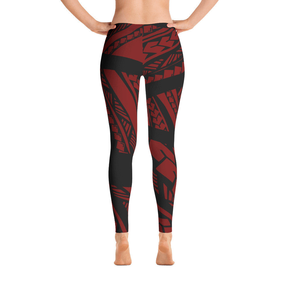 Tribal - Maroon Leggings