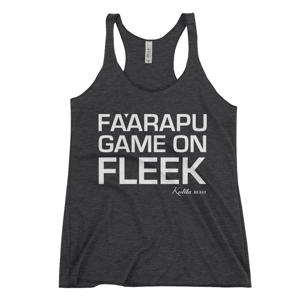 Fa'arapu Game on Fleek - Women's Racerback Tank - Grey