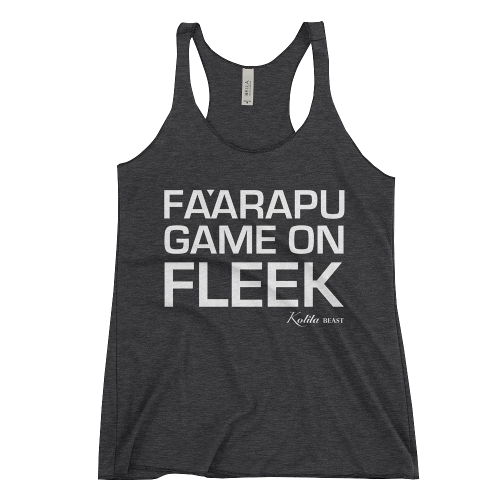 Fa'arapu Game on Fleek - Women's Racerback Tank - Grey
